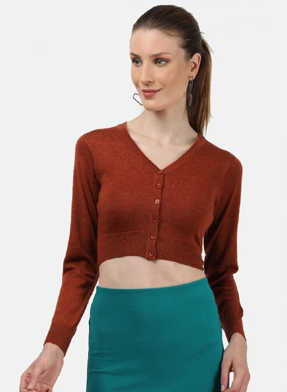 Women Rust Solid Blouse Soft Modal Blouse