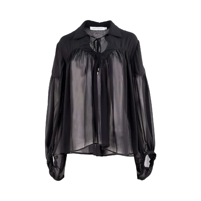 Simona Corsellini Women's Black Blouse Bell Sleeve Blouse