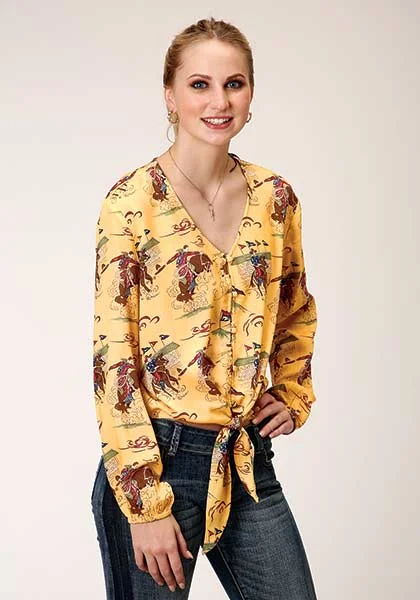 Roper Women's Retro Rodeo Rayon Blouse Lightweight Tunic Blouse