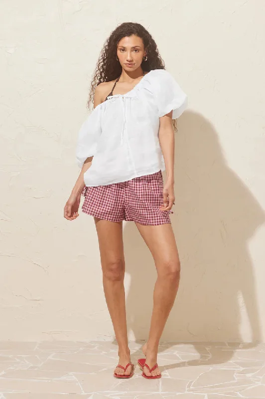 Ruby Hydra Off Shoulder Blouse - White Classic Minimalist Blouse