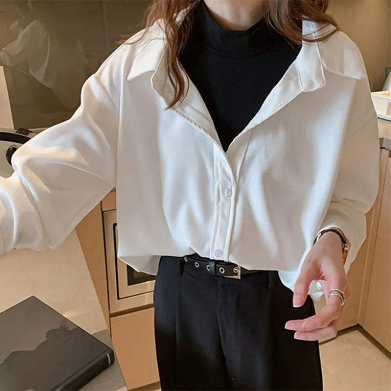 Vintage Patchwork Corduroy Blouse Women Chic Elegant Semi-Sheer Blouse