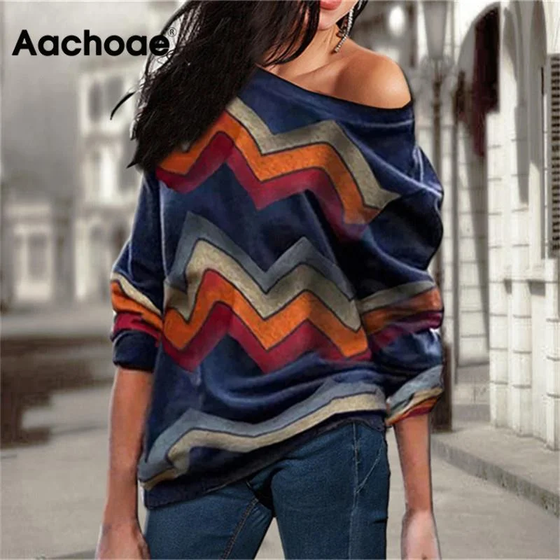 Women Blouses Off Shoulder Tops Striped Print Knitted Tops Backless Summer Blouse