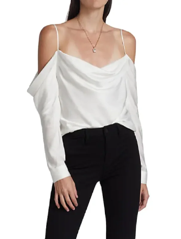 Zion Cold Shoulder Blouse - L’AGENCE Feminine Pastel Blouse