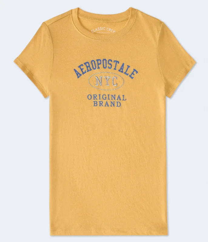 Aeropostale Nyc Graphic Tee Print Jacquard Patchwork