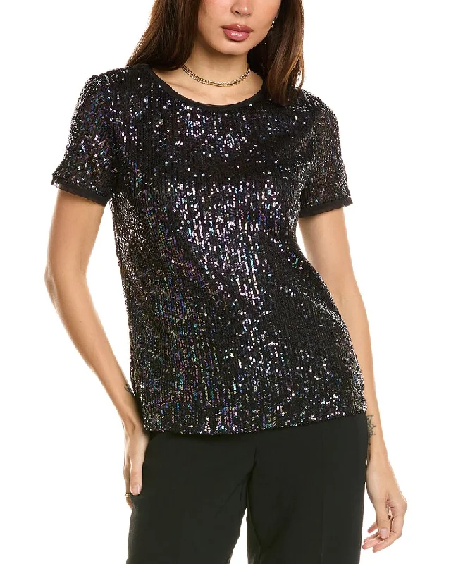 Anne Klein Banded T-Shirt Nylon Fabric Polyester Fabric Spandex Fabric