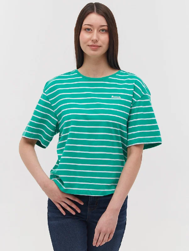Cassa Oversize Stripe T-Shirt Welt Pockets Slit Pockets