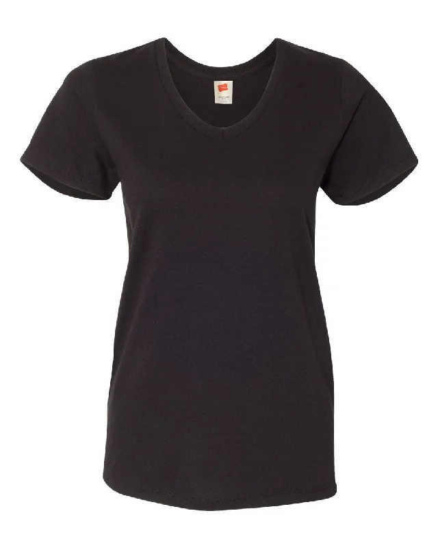 Essential-T Women’s V-Neck T-Shirt Mesh Canvas Denim