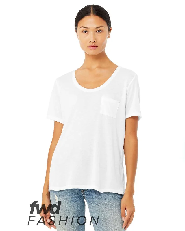 FWD Fashion Women's Flowy Pocket Tee Chenille Blend Fleece Blend Nylon Blend
