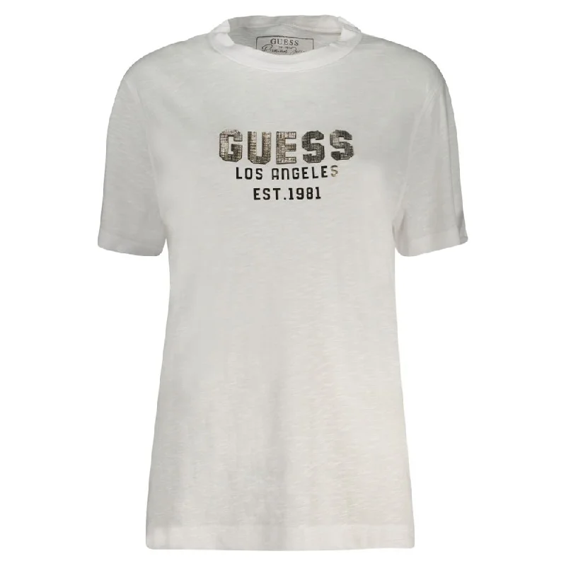 Guess Jeans  Cotton Tops & Women's T-Shirt Terry Blend Velvet Blend Canvas Blend