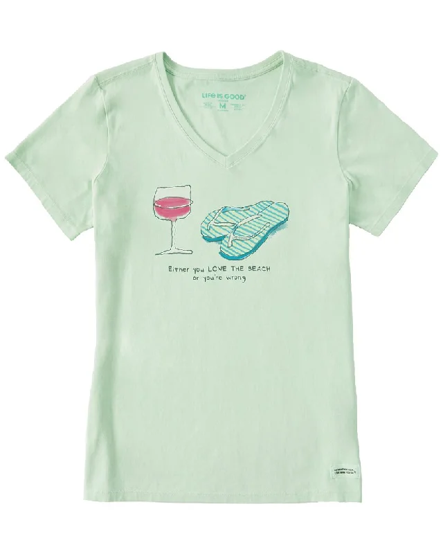 Life is Good Crusher V-Neck T-Shirt Anti-Shrink Durable Soft