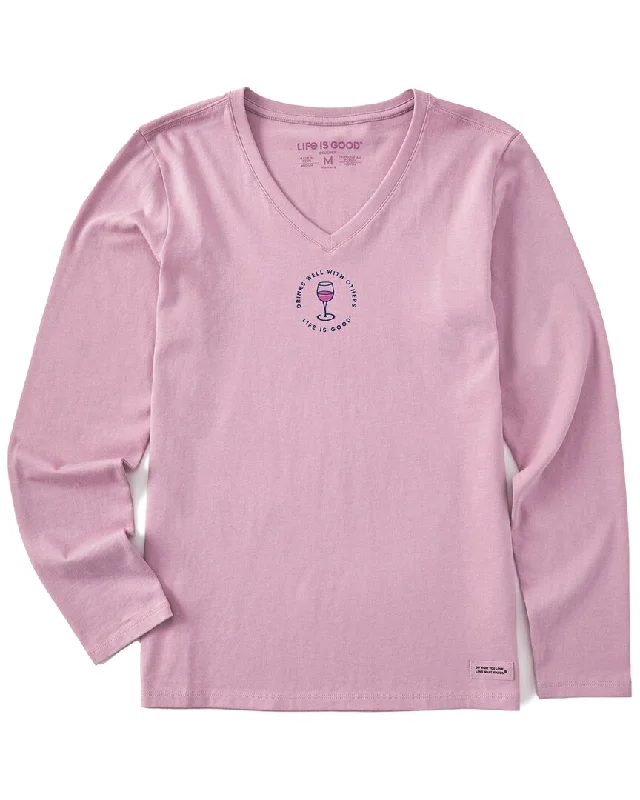 Life is Good Long Sleeve Crusher Lite T-Shirt Print Jacquard Patchwork