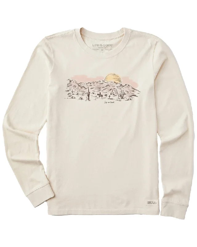 Life is Good Long Sleeve Crusher T-Shirt Chenille Blend Fleece Blend Nylon Blend