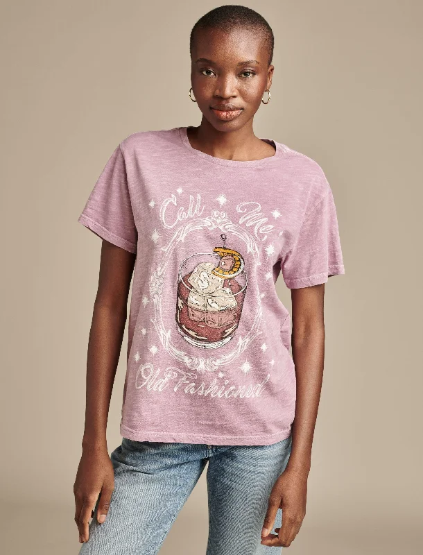 Lucky Brand Women's Call Me Old Fashioned Boyfriend Tee Lace Blend Ribbed Blend Corduroy Blend