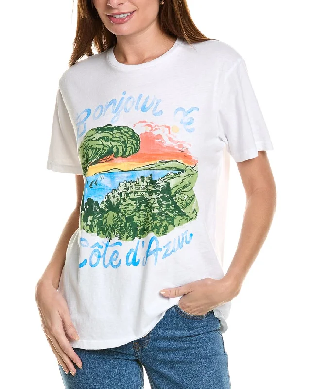 MOTHER Denim The Rowdy T-Shirt Zippered Front Buttoned Front Snap Front