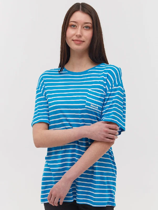 Nouria Striped Pocket T-Shirt Elegant Classic Vintage