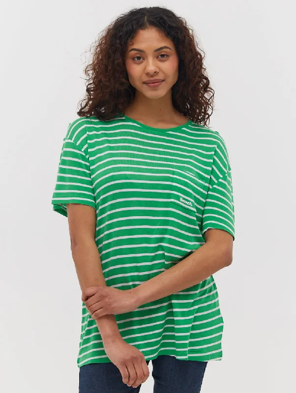 Nouria Striped Pocket T-Shirt Fitted T-Shirt Seamless Stretchy