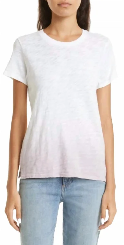 Ombre Schoolboy Tee In Lilac Combo Cozy Warm Stylish