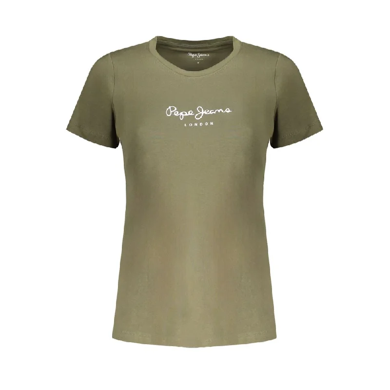 Pepe Jeans  Cotton Tops & Women's T-Shirt Sequined Glittery Shiny