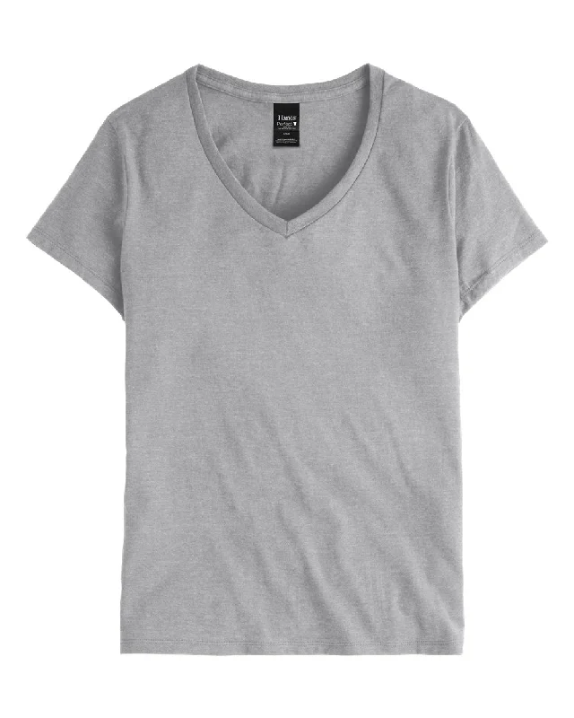 Perfect-T Women’s V-Neck T-Shirt Cashmere Blend Cotton Blend Poly Blend