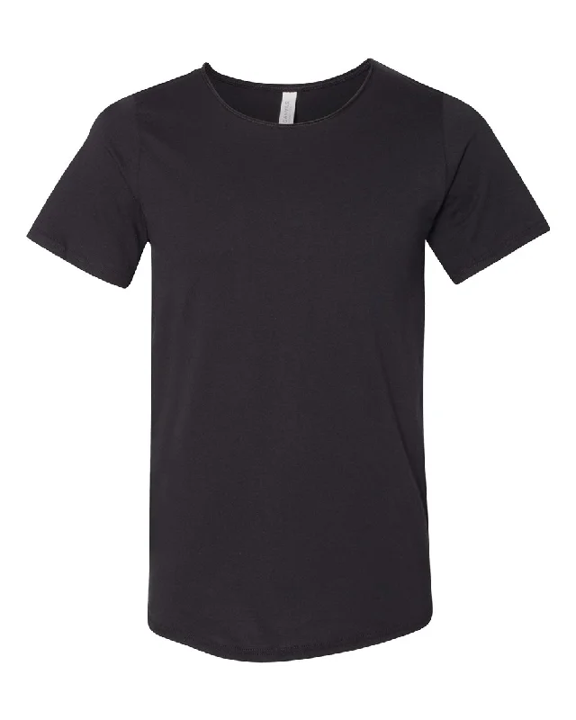 Raw Neck Tee Solid Color Striped Floral