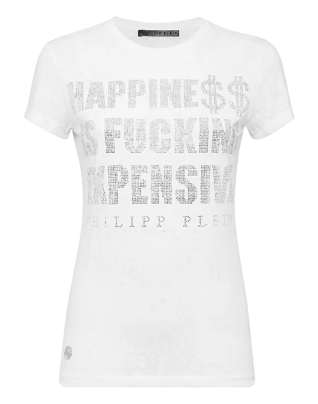 T-shirt Round Neck SS Solid Color Striped Floral