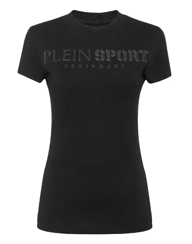 T-shirt Round Neck SS Mesh Blend Leather Blend Suede Blend