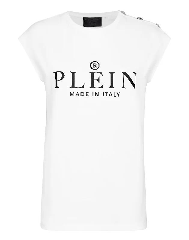T-shirt Round Neck SS Iconic Plein Cotton Fabric Linen Fabric Terry Fabric