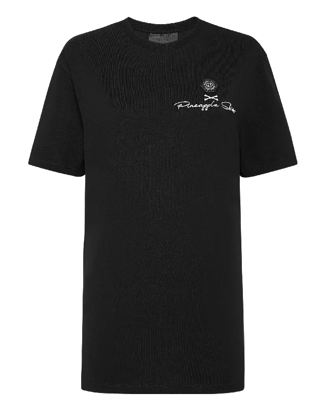 T-shirt Round Neck SS Pineapple Skies Welt Pockets Slit Pockets Flap Pockets