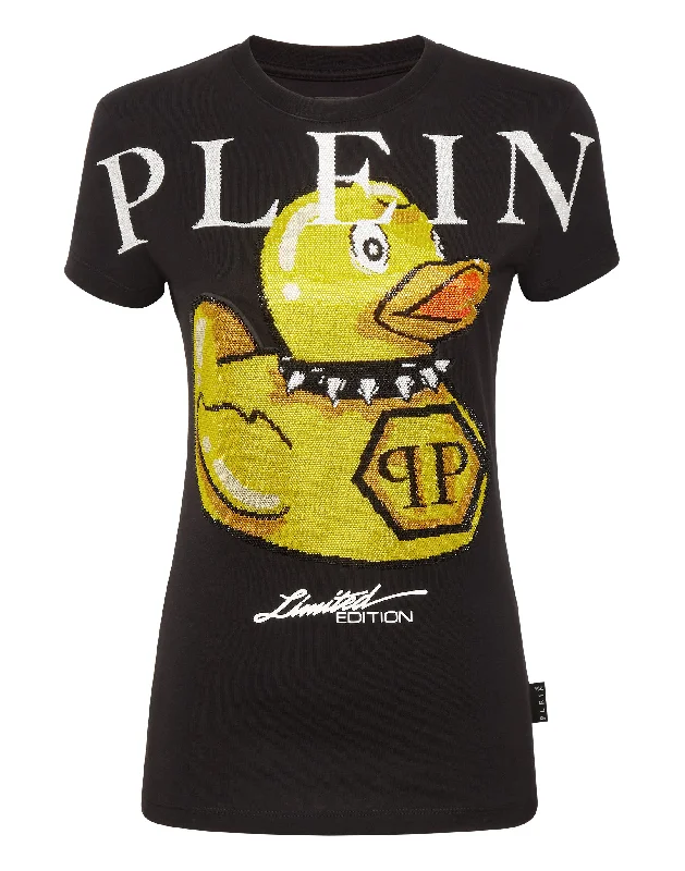 T-shirt Round Neck SS PP Duck with Crystals Cozy Warm Stylish