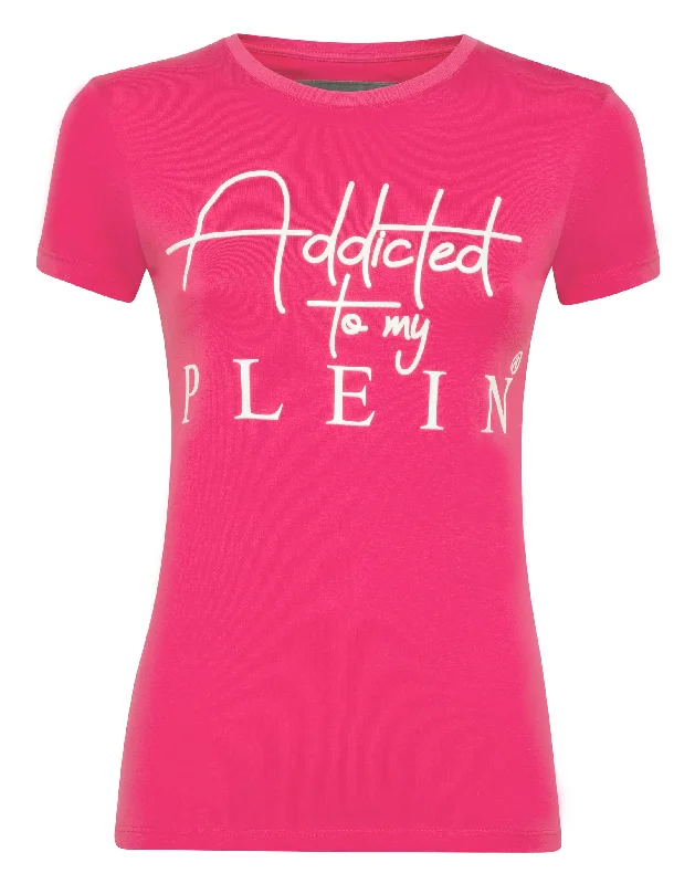 T-shirt Round Neck SS Statement Chenille Brocade Lace