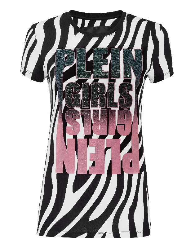 T-shirt Round Neck SS Zebra Polka Dot Checkered Tartan