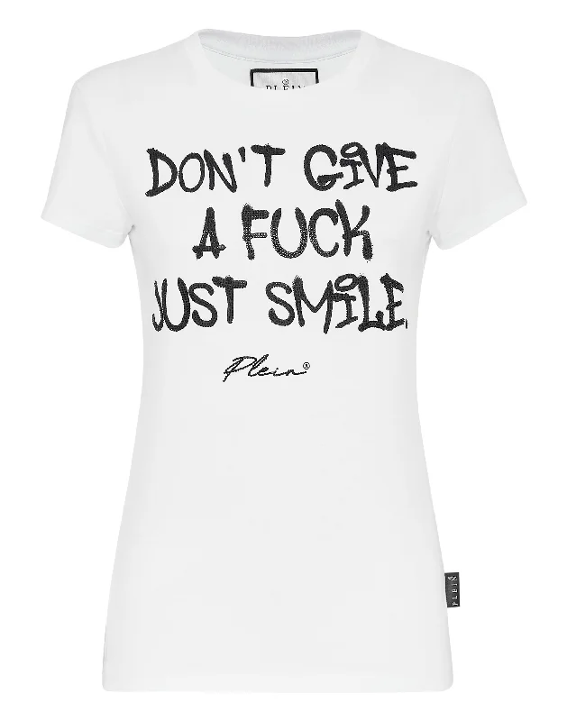 T-shirt Sexy Pure with Crystals Striped Floral Plaid