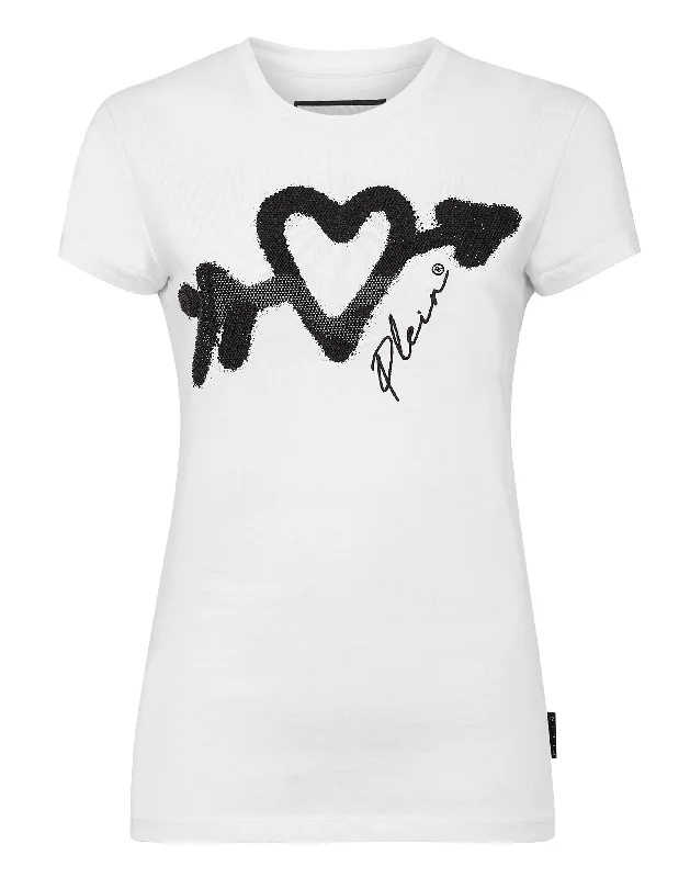 T-shirt Sexy Pure with Crystals Plaid T-Shirt Polka Dot Checkered