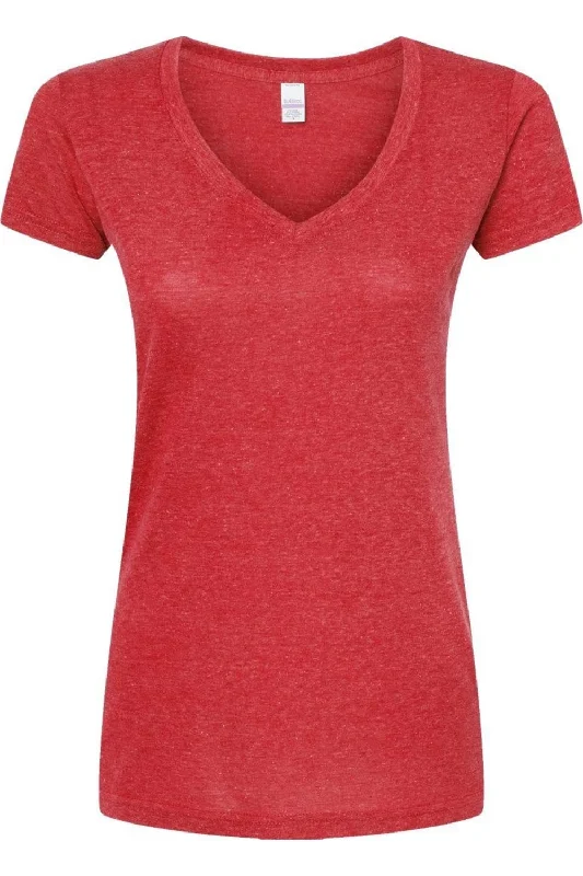 Tultex Women´s Poly-Rich V-Neck T-Shirt Real Fur Shearling Chenille