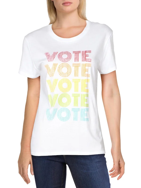Vote Womens Graphic Short Sleeve T-Shirt Anti-Pilling Machine Wash Handmade