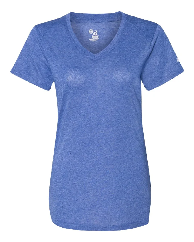 Women’s Triblend Performance V-Neck Short Sleeve T-Shirt Elasticated Padded Insulated