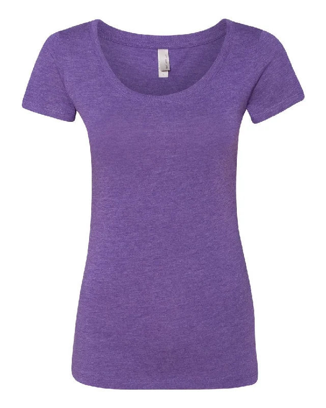 Women’s Triblend Scoop Neck T-Shirt Denim Fabric Leather Fabric Suede Fabric