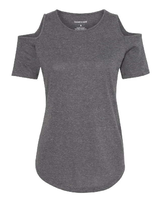 Women's Cold Shoulder T-Shirt Ribbed T-Shirt High Neck Heavyweight