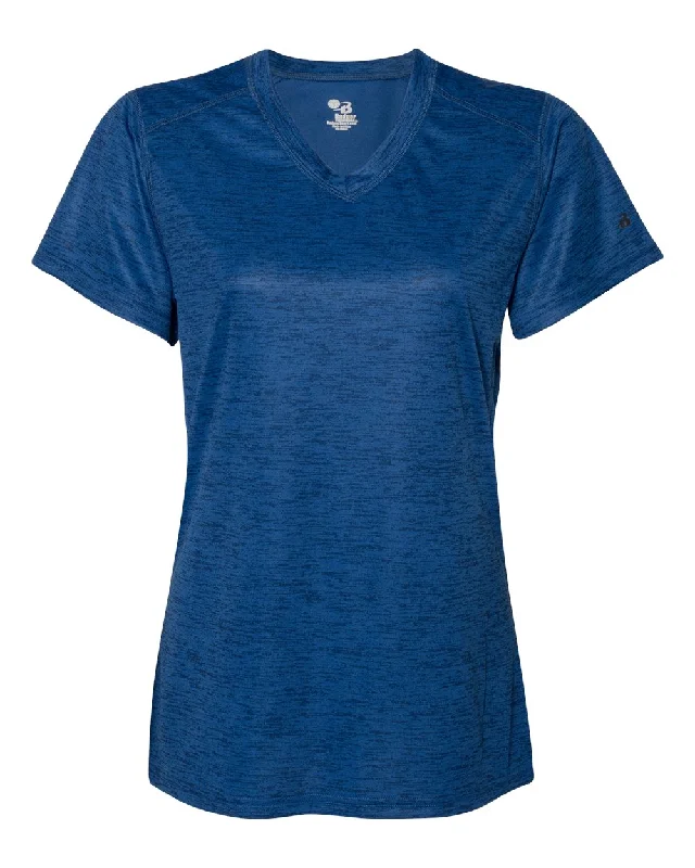 Women's Tonal Blend V-Neck T-Shirt Spandex Blend Rayon Blend Denim Blend