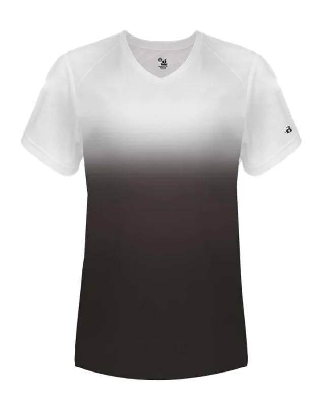 Women's V-Neck Ombre T-Shirt Print Jacquard Patchwork