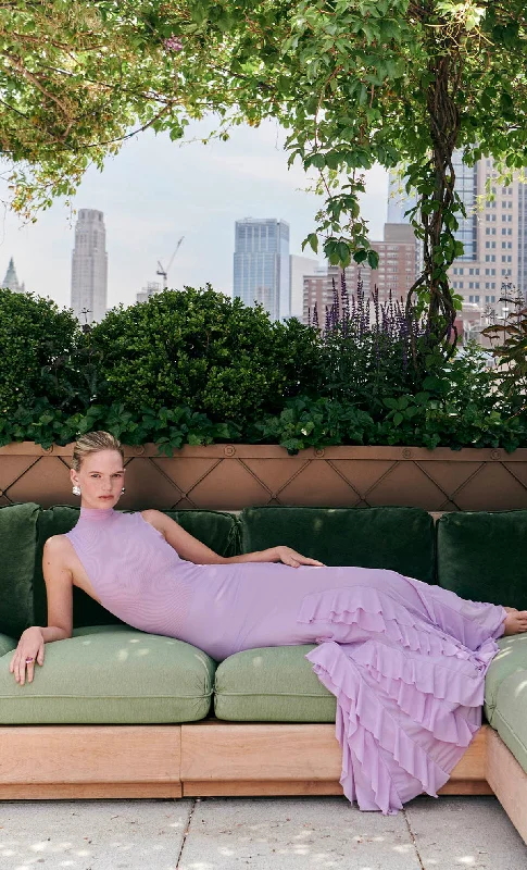 Aneta Lilac Maxi Dress Trendy Maxi Dress with Bow