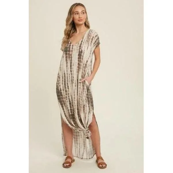 Bamboo tie dye maxi dress Trendy Maxi Dress with Lace