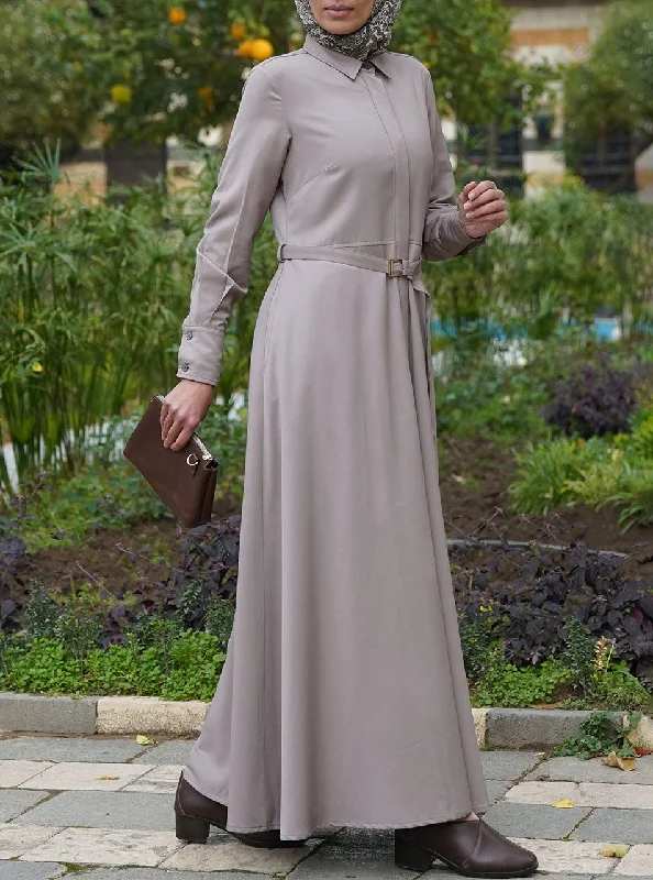 Belted Maxi Dress Trendy Fit-and-Flare Maxi Dress