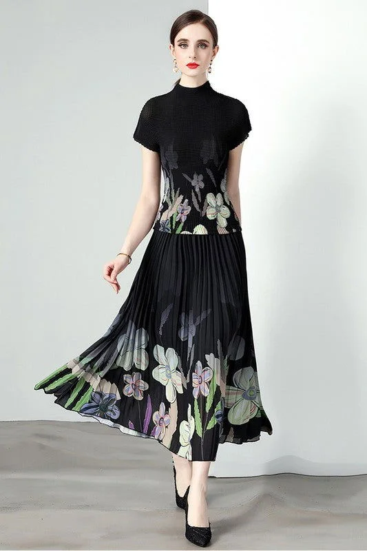 Black Sexy Maxi Dress 2pc Set Trendy Button Front Maxi Dress