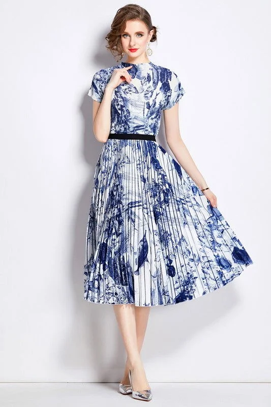 Blue Sexy Maxi Dress 2pc Set Comfortable Maxi Dress with Belt