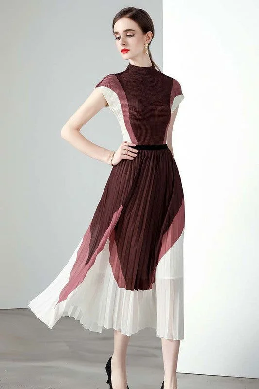 Brown Sexy Maxi Dress 2pc Set Fashionable High-Waist Maxi Dress