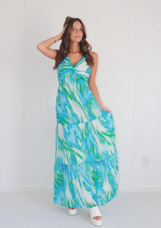 Coastal Queen Printed Maxi Dress Stylish A-Line Maxi Dress