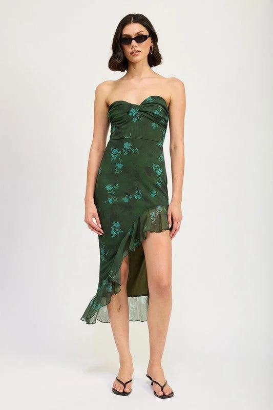 Emory Park Asymmetrical Ruffle Tube Maxi Dress Chic Button-Up Maxi Dress