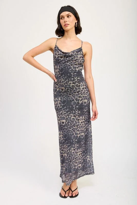 Emory Park Slight Cowl Maxi Dress With Open Back Trendy Ruffled Maxi Dress