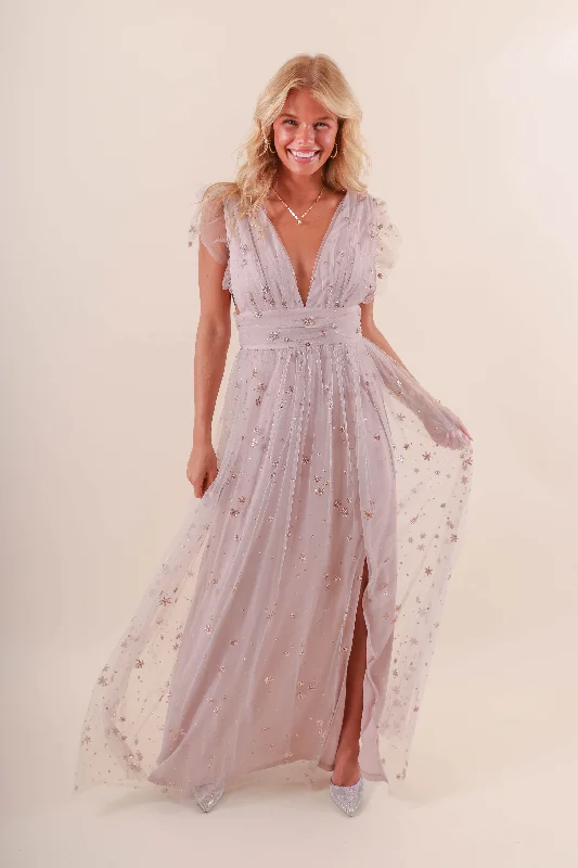 Ice Queen Maxi Dress-Dusty Blush Comfortable Ruffle Hem Maxi Dress